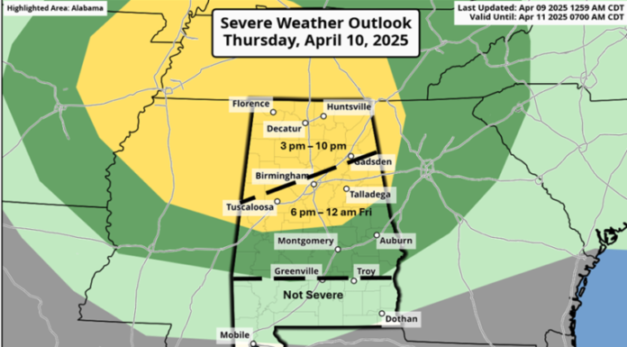 A few storms possible Thursday