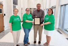 Jacobs proclaims May 31 ‘Relay For Life Day’ in Cullman Left to right are Linda Walker, Rebekah Cash, Cullman Mayor Woody Jacobs and Michelle Schlosser. (Mary Beth Sellers)