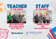 Metcalfe, Stallings named April CCBOE/AmFirst Teacher, Staff Member of the Month