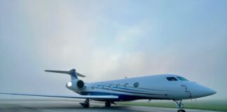 Cullman City Council takes next step at airport A 100,000-pound corporate jet sits on the apron at Cullman Regional Airport. Improvements will allow larger and heavier aircraft to use the facility. (Photo courtesy of Cullman Regional Airport)