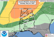 Severe weather threat through early Wednesday, NOAA Weather Radio unavailable in Central Alabama