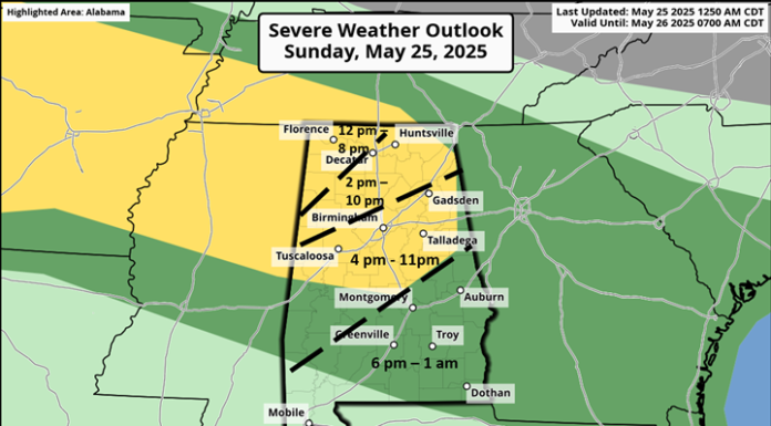 Line of storms expected today