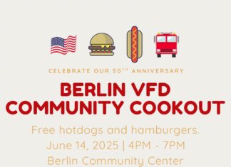 Berlin VFD celebrating 50th anniversary with free community cookout June 14