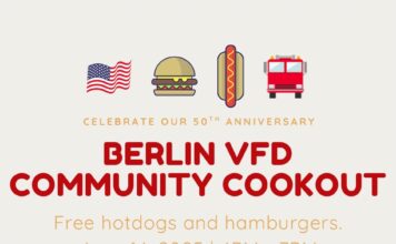 Berlin VFD celebrating 50th anniversary with free community cookout June 14
