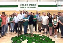 Gudger announces $100K in additional funding for Holly Pond High School