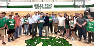 Gudger announces $100K in additional funding for Holly Pond High School