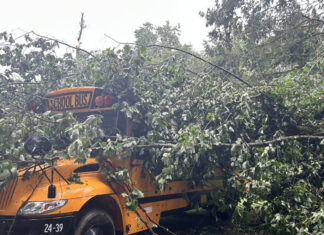 Cullman County Schools bus damaged in weekend storm