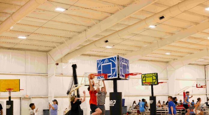 Basketball Reimagined: 360 Hoops debuts in Alabama with NBA Coach Mike Brey and a game-changing circular three-hoop experience