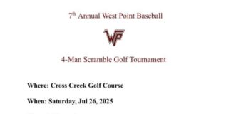 West Point Baseball to host 7th Annual 4-Man Scramble Golf Tournament – July 26