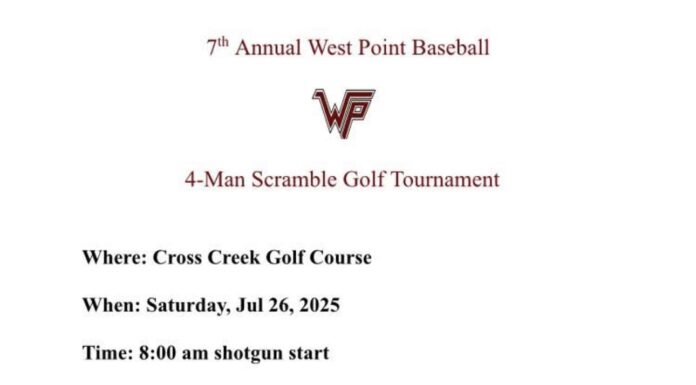 West Point Baseball to host 7th Annual 4-Man Scramble Golf Tournament – July 26