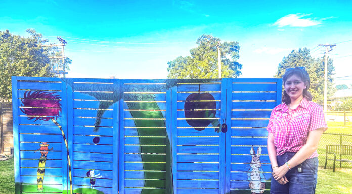 Eliana Hollis creates East Elementary garden mural