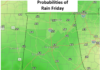 Areas of rain today with heat next week