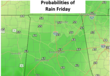 Areas of rain today with heat next week