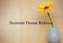Obituary: Dezmond Thomas Rickman