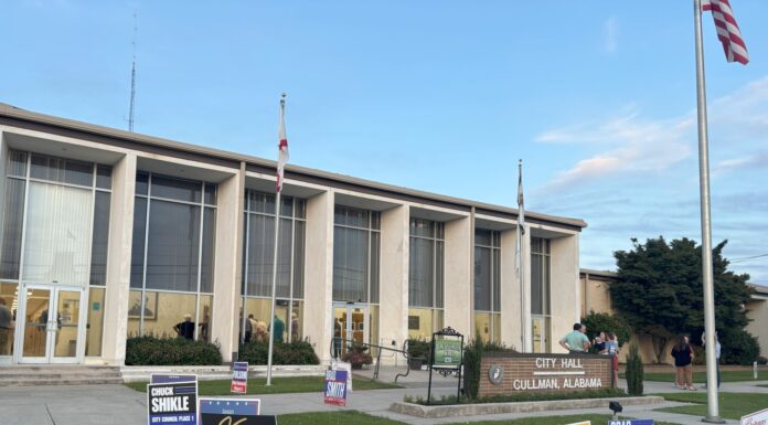 Local Municipal Election results Cullman City Hall is seen on Tuesday, Aug. 26, 2025. (Lauren Estes/The Cullman Tribune)