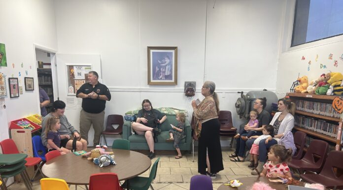 Learning about fire safety at the Shirley Burden Public Library