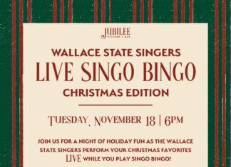 Jubilee hosting Singo Bingo fundraiser for Wallace State Singers Nov. 18 Jubilee Kitchen and Bar will host a Singo Bingo night on Nov. 18, at 6 p.m. as a fundraiser for the Wallace State Singers. (Jubilee Kitchen and Bar)