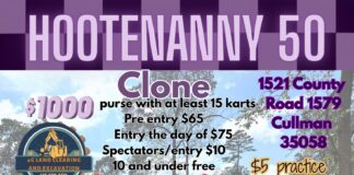 P and G Speedway to host Hootenanny 50 Nov. 15 P and G Speedway is set to host the Hootenanny 50 on Nov. 15, featuring a full day of dirt kart racing, family activities and award-winning barbecue from Hootenanny BBQ. Gates will open at 3 p.m. on race day with drivers meeting at 5 p.m. with qualifying to follow. A practice day is scheduled for Nov. 14 for $5. Pre-entry cost is $65, with day-of registration costing $75. Spectator admission is $10. (P and G Speedway)