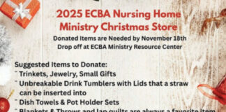 ECBA preparing for annual Nursing Home Ministry Christmas Store