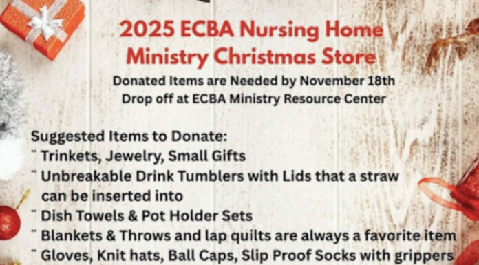 ECBA preparing for annual Nursing Home Ministry Christmas Store
