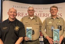 Whaley, Rainwater, Golden honored at Super Citizen ceremony Left to right are Lt. Chad Whaley, Sgt. Jeff Rainwater and Deputy Blake Golden. (Cullman County Sheriff’s Office)