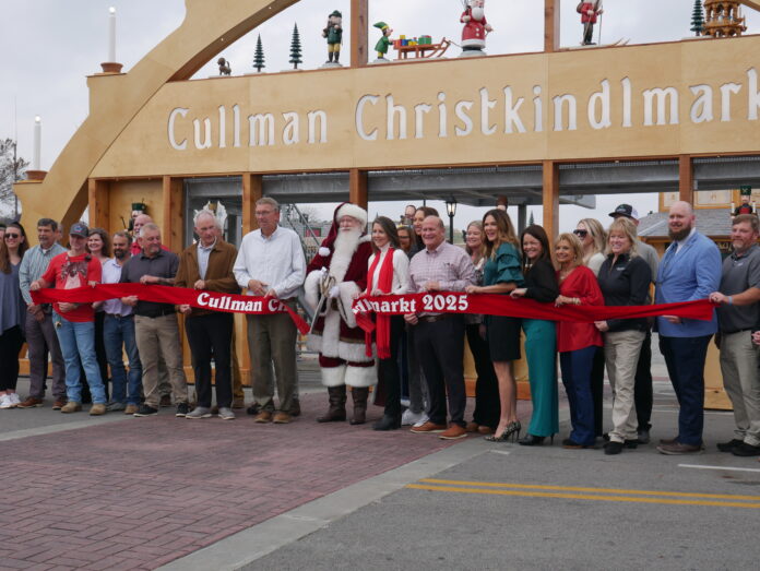 MAIN COVER IMAGE The ribbon was cut Thursday, Nov. 20, 2025, officially opening the 2025 Cullman Christkindlmarkt. (Chasady Woods/The Cullman Tribune)