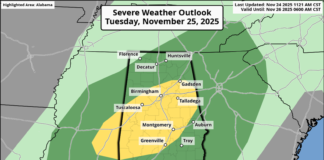 Portions of state upgraded to slight risk for severe weather Tuesday into Early Wednesday