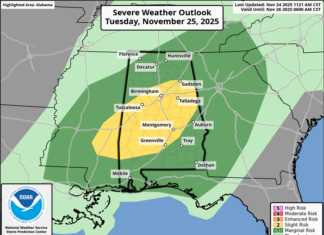 Portions of state upgraded to slight risk for severe weather Tuesday into Early Wednesday