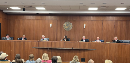 The freshly sworn-in Cullman City Council gets down to business Monday evening, Nov. 3, 2025. (W.C. Mann for The Cullman Tribune)