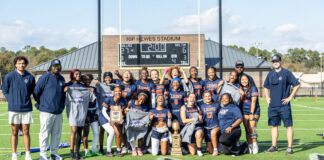 20-0! WSCC completes perfect season, claims inaugural ACCC Flag Football Championship A dream that began less than a year ago became reality on Sunday, Nov. 16, 2025, as Wallace State flag football captured the inaugural ACCC Flag Football Championship with a commanding 27–6 win over Shelton State at Rip Hewes Stadium. The top-seeded Lions closed out their first-ever season with a flawless 20-0 record. (Wallace State Sports Information)