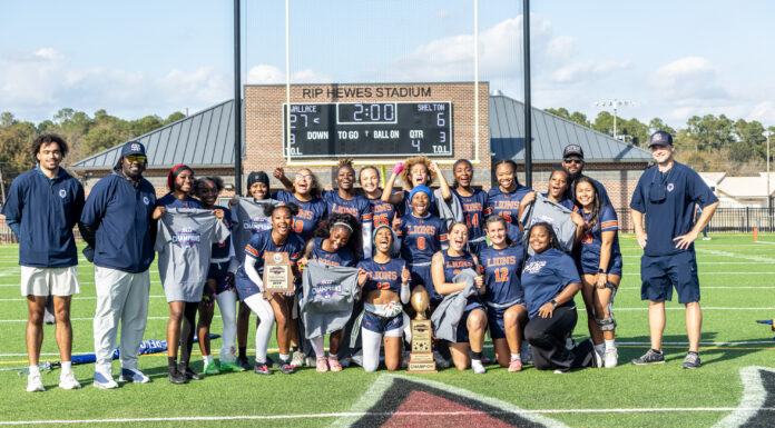 20-0! WSCC completes perfect season, claims inaugural ACCC Flag Football Championship A dream that began less than a year ago became reality on Sunday, Nov. 16, 2025, as Wallace State flag football captured the inaugural ACCC Flag Football Championship with a commanding 27–6 win over Shelton State at Rip Hewes Stadium. The top-seeded Lions closed out their first-ever season with a flawless 20-0 record. (Wallace State Sports Information)