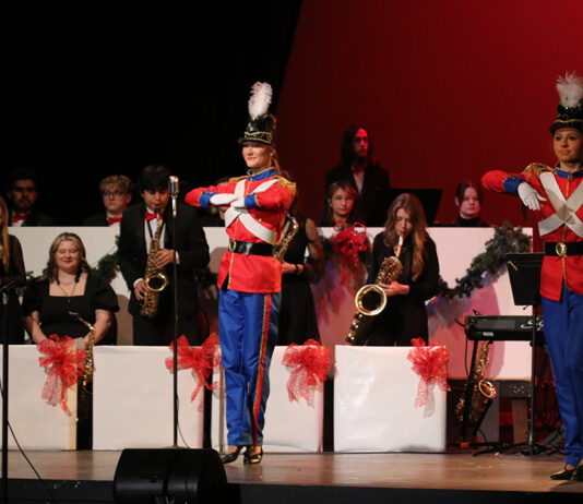 Wallace State’s annual Christmas Spectacular set for Dec. 11 The Wallace State Concert Band and Jazz Band play for dancers performing during the 2024 Christmas Spectacular. This year's performance will be on Thursday, Dec. 11, at 7 p.m., at the Betty Leeth Haynes Theatre in the Garlan E. Gudger, Sr., Student Center. Admission is free. (Wallace State)