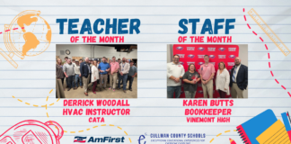 Woodall, Butts named CCBOE/AmFirst November Employees of the Month