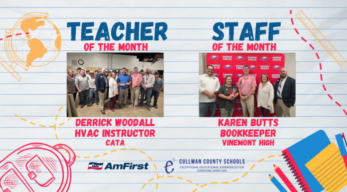 Woodall, Butts named CCBOE/AmFirst November Employees of the Month
