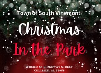 Town of South Vinemont 4th annual Christmas in the Park Dec. 7