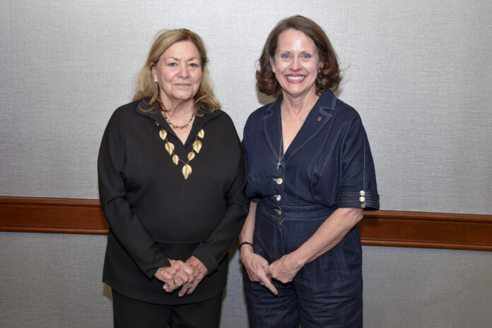 Equine Committee_1 Anna Barron of Macon County (not pictured), Toni Flowers of Montgomery County and Lydia Haynes of Cullman County were elected to the Alabama Farmers Federation State Equine Committee Dec. 7. Elections were held during the Federation’s 104th annual meeting in Montgomery. State commodity committee members help direct policy for the state’s largest farm organization, allocate research dollars and coordinate educational sessions for fellow farmers. From left are Flowers and Haynes. (Alabama Farmers Federation)