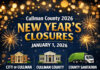 New Year’s Day closures, sanitation delays