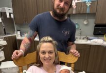 Cullman Regional NICU welcomes 1st set of triplets Dalton and Jessica Shoemake pose with their newborn triplets. (Cullman Regional)