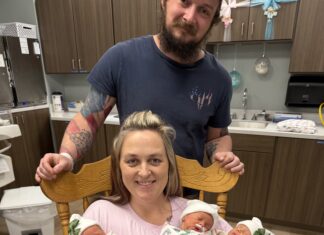 Cullman Regional NICU welcomes 1st set of triplets Dalton and Jessica Shoemake pose with their newborn triplets. (Cullman Regional)