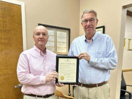 City of Cullman recognizes Steve Cummings for service Steve Cummings (left) and Cullman Mayor Woody Jacobs (right) (City of Cullman)
