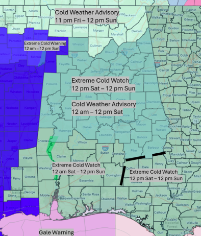 UPDATE – Gusty winds and bitterly cold temperatures this weekend