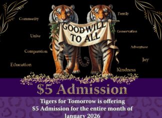 Tigers For Tomorrow launches “Goodwill to All” $5 Admission Promotion for January