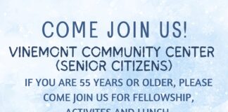 Vinemont monthly senior events continue Jan. 19