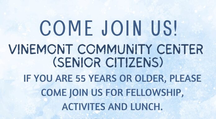 Vinemont monthly senior events continue Jan. 19