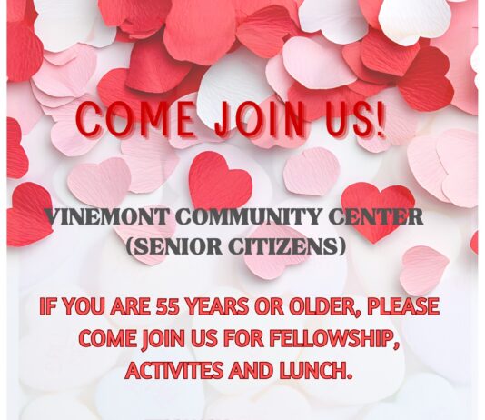 Vinemont hosting Valentine’s Day-themed senior community luncheon Feb. 16