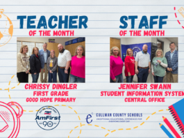 Dingler, Swann named CCBOE/AmFirst December Employees of the Month