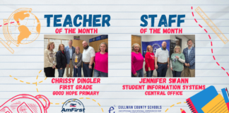 Dingler, Swann named CCBOE/AmFirst December Employees of the Month
