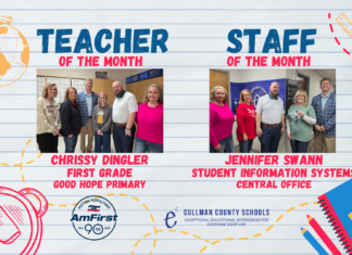 Dingler, Swann named CCBOE/AmFirst December Employees of the Month