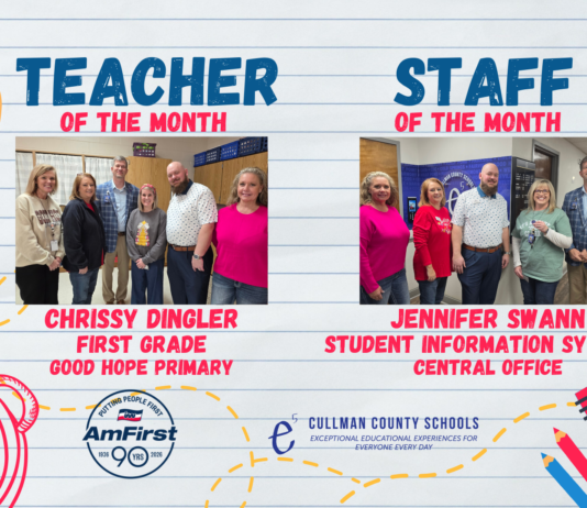 Dingler, Swann named CCBOE/AmFirst December Employees of the Month