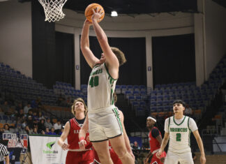 COUNTY TOURNAMENT: Allbright and No. 4 seed Holly Pond stuff no. 5 Good Hope, win 60-42 in round one Holly Pond's Cade Allbright. (Photo via. Lucas Gray)